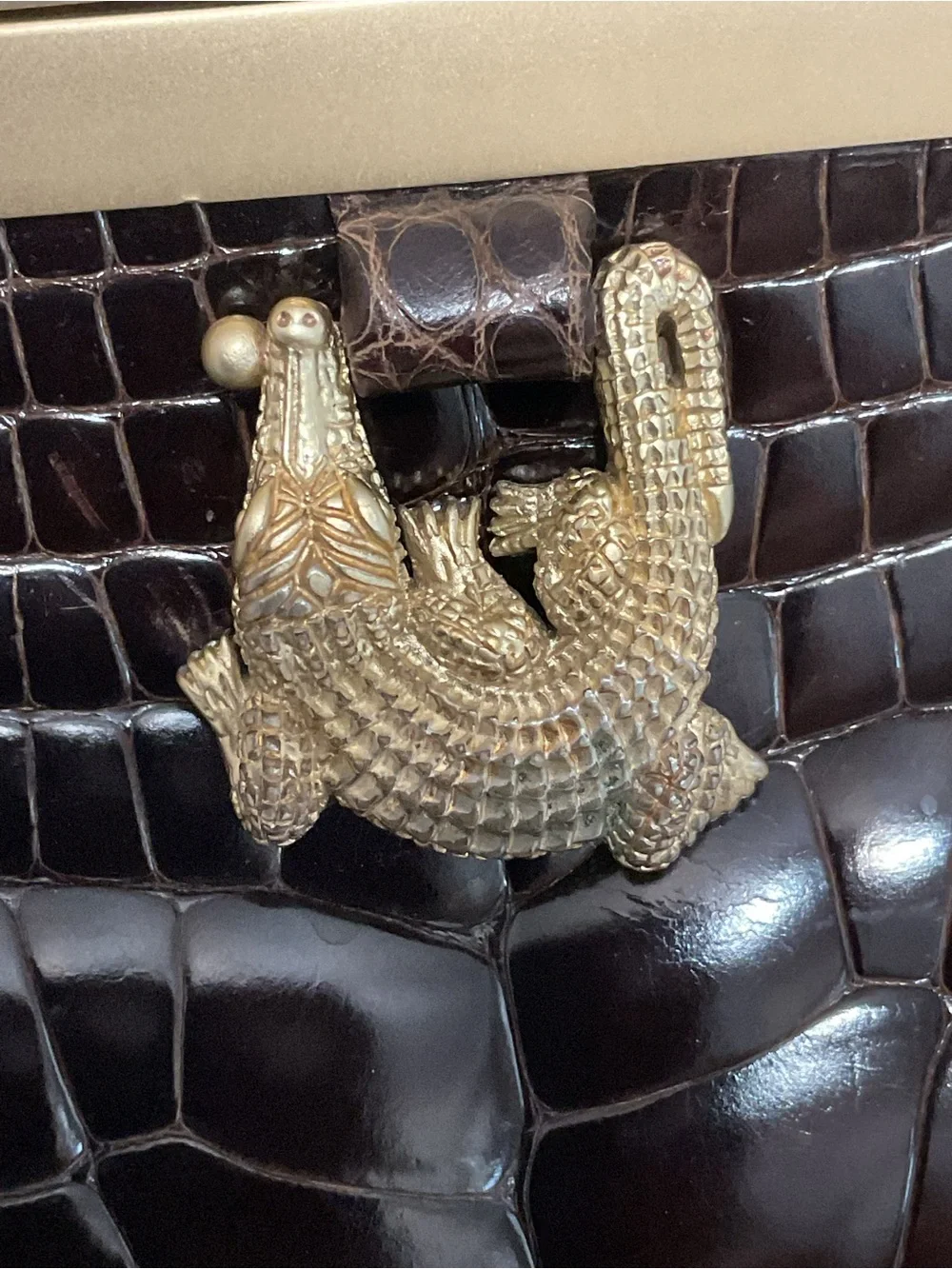 Barry Kieselstein-Cord Vintage Alligator Trophy Frame Bag